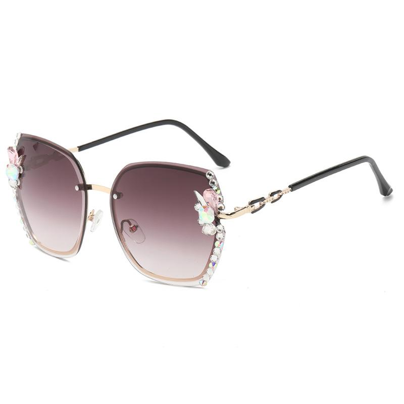 Солнцезащитные очки со стразами для женщин с бриллиантовой огранкой, солнцезащитные очки с защитой от ультрафиолета, роскошные морские очки