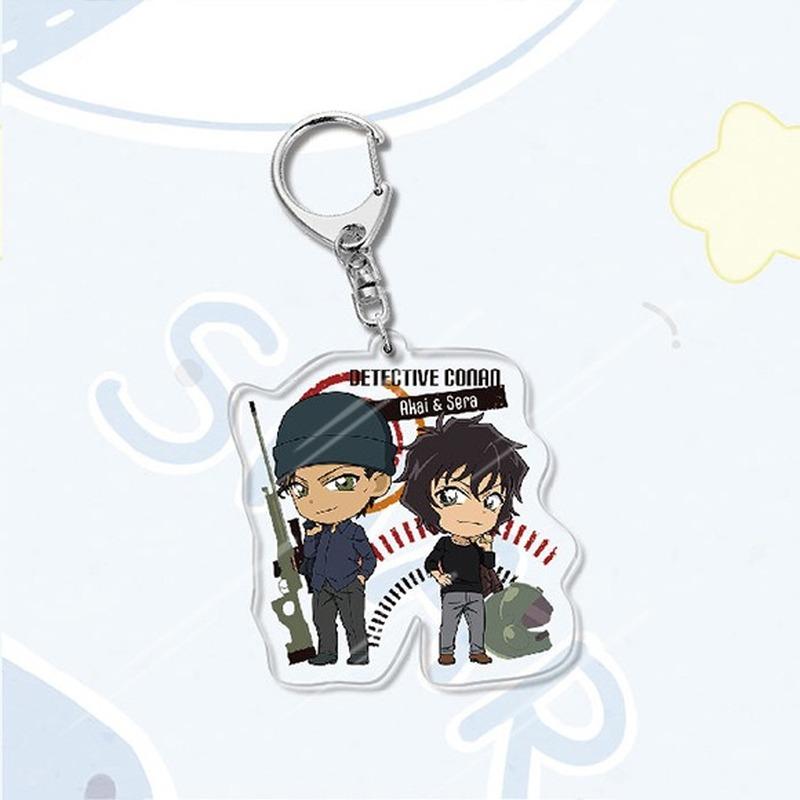 Акриловый брелок в стиле аниме «Детектив Конан», металлическое кольцо, автомобильная сумка, украшение для ключей, аксессуар, подарок, аниме, подарки, кулон