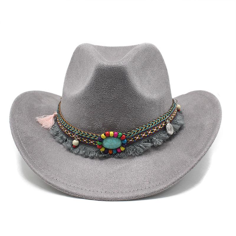 Замшевая шляпа Jazz Hat Western Cowboy Hat Men's British Gentleman's Top Hat Big Brim Outdoor Sun Hat