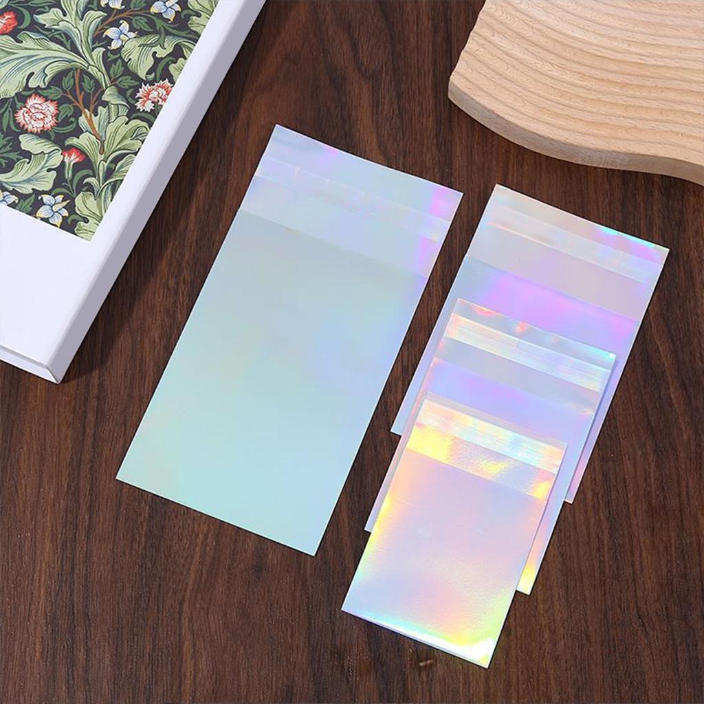 50Pieces Holographic Mailing Envelopes Rainbow Flat Foil Bags With Self Adhesive Seal For Courier And Gift Packaging