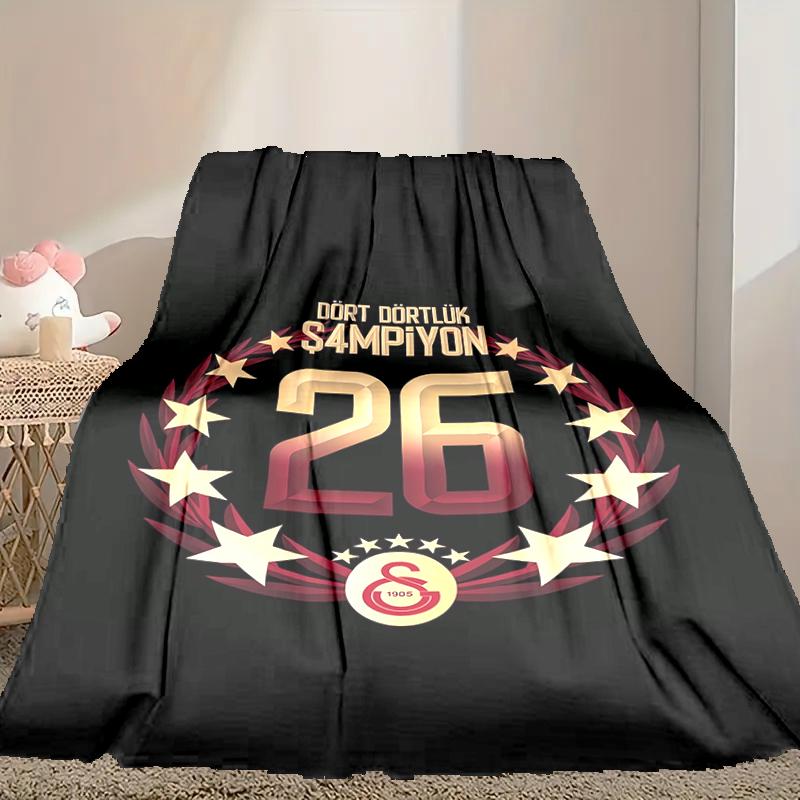 1pc Galatasaray SK Blanket, Home Printed Throw Blanket - Soft Blanket Gift for Family, Washable Sofa Bed Blanket