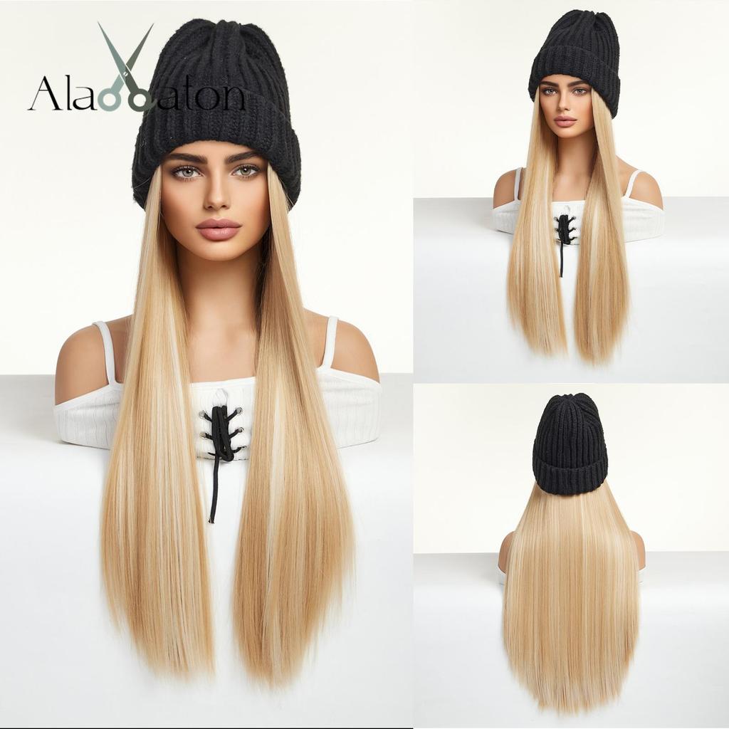 ALAN EATON Шляпа, парики, шапка с волосами, светлый цвет, парик, черная шляпа, соединение, синтетические наращивание волос для женщин, повседневная вечеринка, высокотемпературное волокно