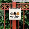 2D Flat 1pc, Decorative Aluminum Plaques and Ornaments, Cat-Themed, Classic Retro Style, Perfect for Porches, Patios, Garages, and Gardens, Great