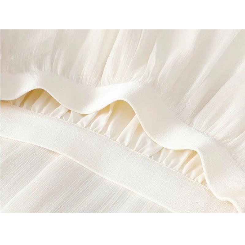 Весенне-летний шифоновый макси-платье-юбка, струящаяся, с оборками по подолу, на резинке, длинная, для повседневной носки