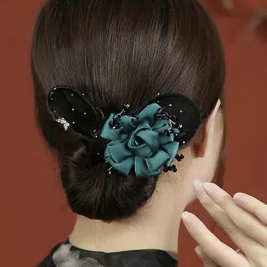 Hair Bun Maker Flower Fishtail Rhinestone Feather Hair Curler Deft Bun Twister Long Hair Fast Snap Roll Tool Women Hair Styling Accessories