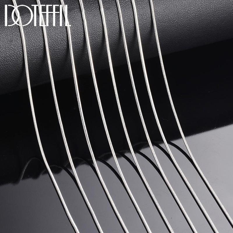 DOTEFFIL 925 Silver 5/10pcs/Lot 16/18/20/22/24/26/28/30 Inch 1.2mm Snake Chain Necklace For Woman Man Fashion Jewelry