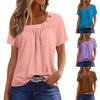 Летние топы для женщин, однотонные женские топы с круглым вырезом и короткими рукавами, удобные женские топы, футболки