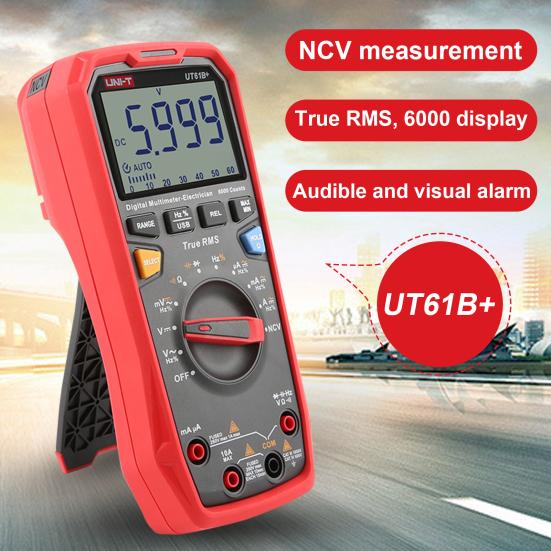 UT61B+ Digital Multimeter LCD Display Accurate Measurement Flame-Retardant ABS True RMS Voltage Current NCV Measuring Meter for Household Appliances