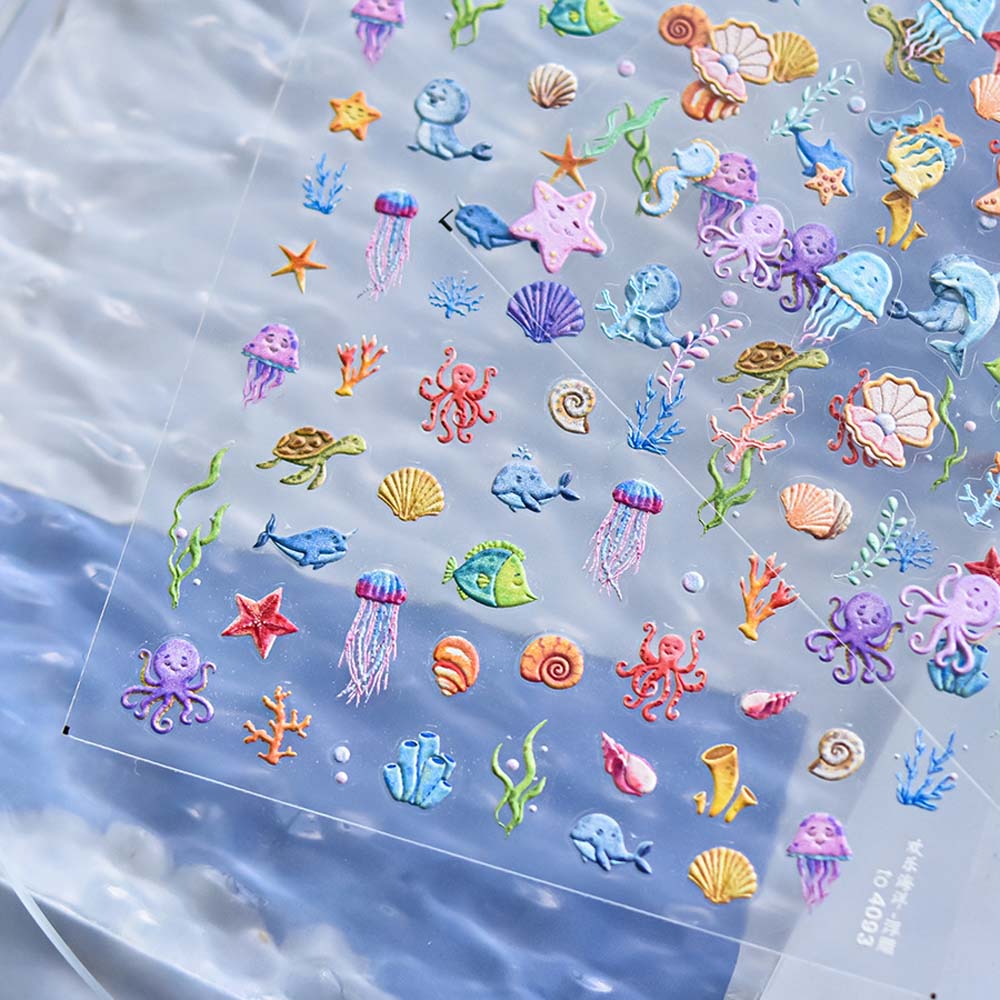 Раковина Звезда Океан Наклейки для ногтей Ракушки Океан Украшения для ногтей Креативные океанические наклейки для ногтей Маникюрный салон