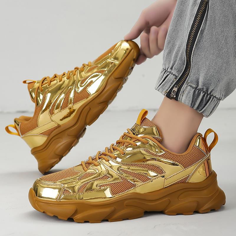 Мужская золотая спортивная обувь кроссовки студенческие хип-хоп черные туфли высокие баскетбольные кроссовки большого размера