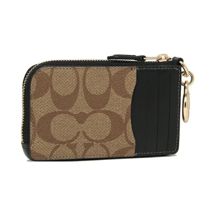 New COACH Card Case Cow Leather Card Holder Men's Khaki CH163-IMCBI