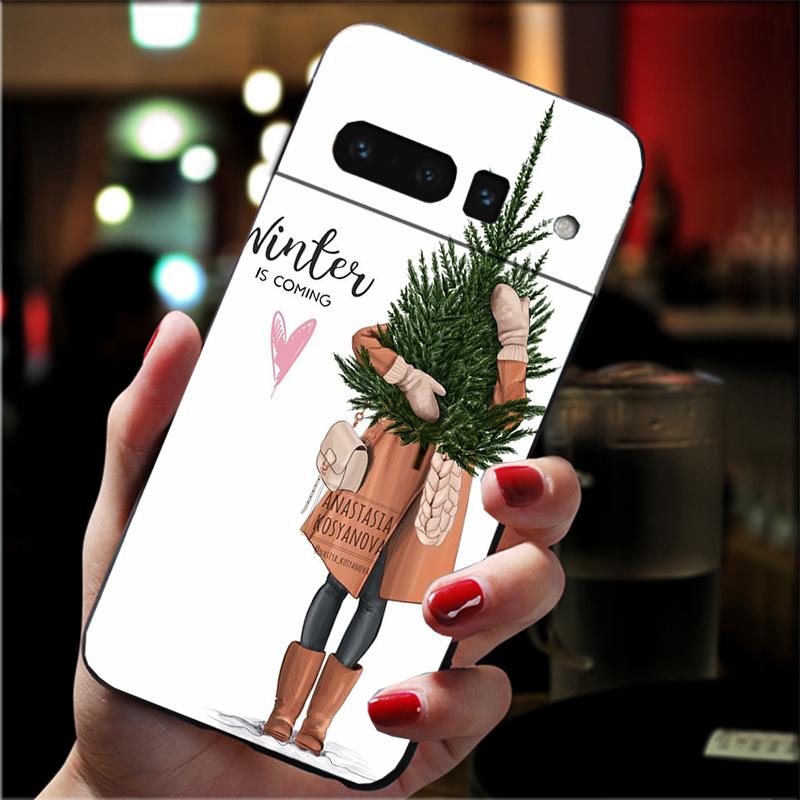Phone Case For Google Pixel 10 9 Pro XL 9A 8 7 6 Pro Pixel 8A 7A 6A Pixel 8 7 6 5 Christmas Princess Travel Girl