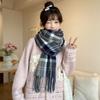 2025 Winter New Imitation Cashmere Checkered Scarf For Women'S High End, Women'S Scarf, Student Gift Shawl