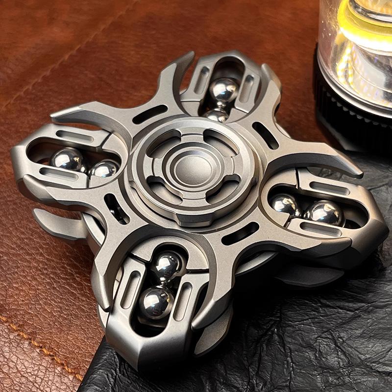 Oracle Tuning Fork Gyro Fidget Spinner Crisp Sound Double-Sided Linkage Stress Relief Toy Metal Decompression Fingertip Gyro Toy
