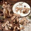 6 pcs New Year Velvet Bow Pendant Luxury Xmas Hanging Decorations Christmas Bow Decoration  Newlywed