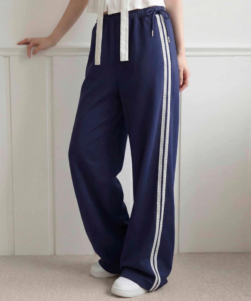 MERCI MARIE Claire Lace Track Wide Pants