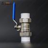 Ameiko PPR Brass Ball Valve, Double Union, Hot Melt Weld, Electroplated, Thickened Design.
