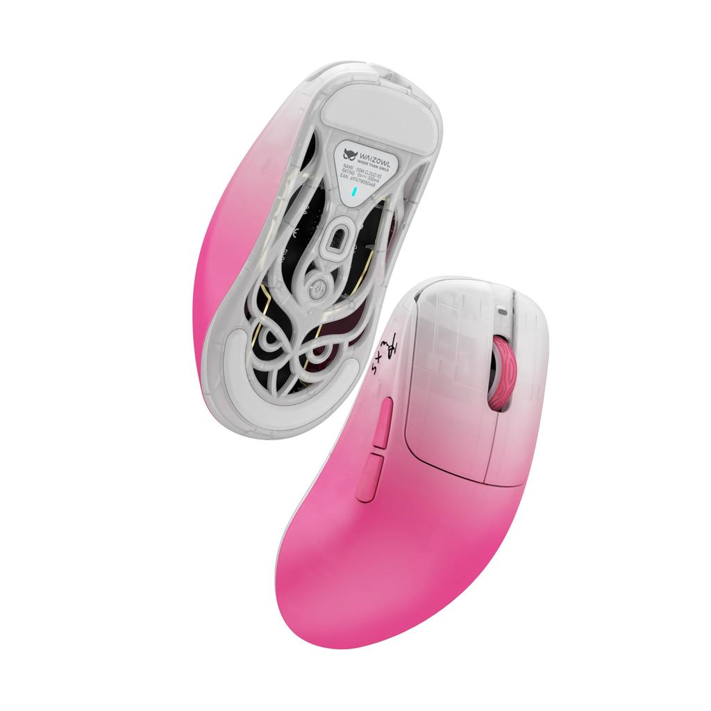 Waizowl OGM Cloud XS Wireless Gaming Mouse with PAW3950 High-Performance Sensor, 8000Hz Polling Rate, Feather Coding 3.0, Lightweight 45g, No Holes,