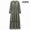 Ggpx New York Women S Ribbon Neck Tiered dreSS Gq8op007f
