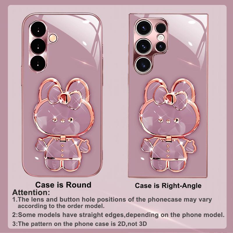 Sparkling Glitter Bunny phone case s26 ultra case glass mobile phones for Samsung Galaxy S26 S25 S24 S23 S22 FE Ultra Plus
