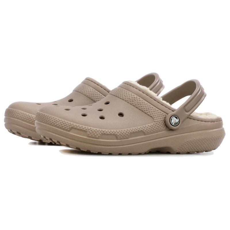 Crocs Classic Lined Comfort Versatile Outdoor Breathable Beach Sandals Men Light Brown 203591-2YB