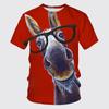 Funny Donkey 3D Print Summer Men's O-Neck T-shirt Casual Short Sleeve Oversized Pullover Fashion Tee Tops Streetwear Men Clothes