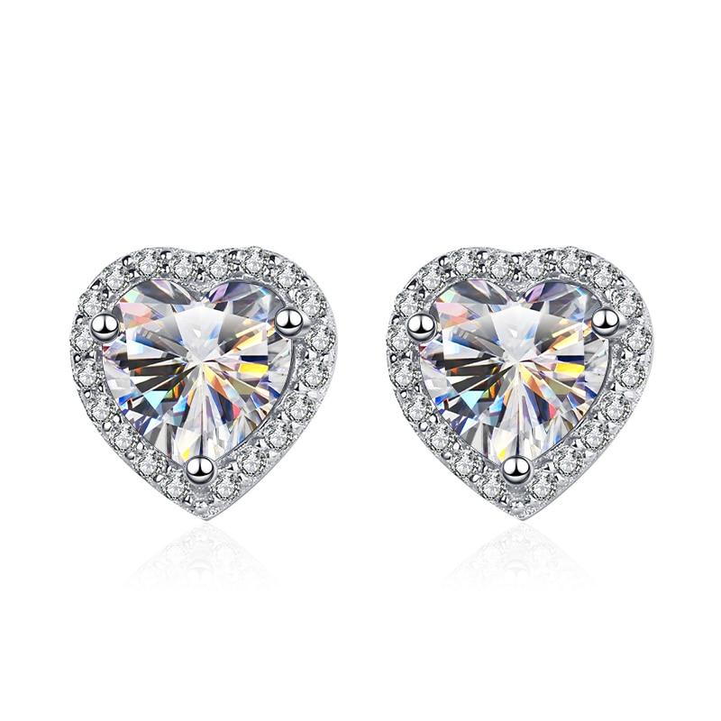 Bague Ringen Серьги с муассанитом цвета D, 0,5 или 1 или 2 карата, стерлингового серебра 925 пробы, Pt950, серьги с платиновым покрытием для женщин, ювелирные изделия