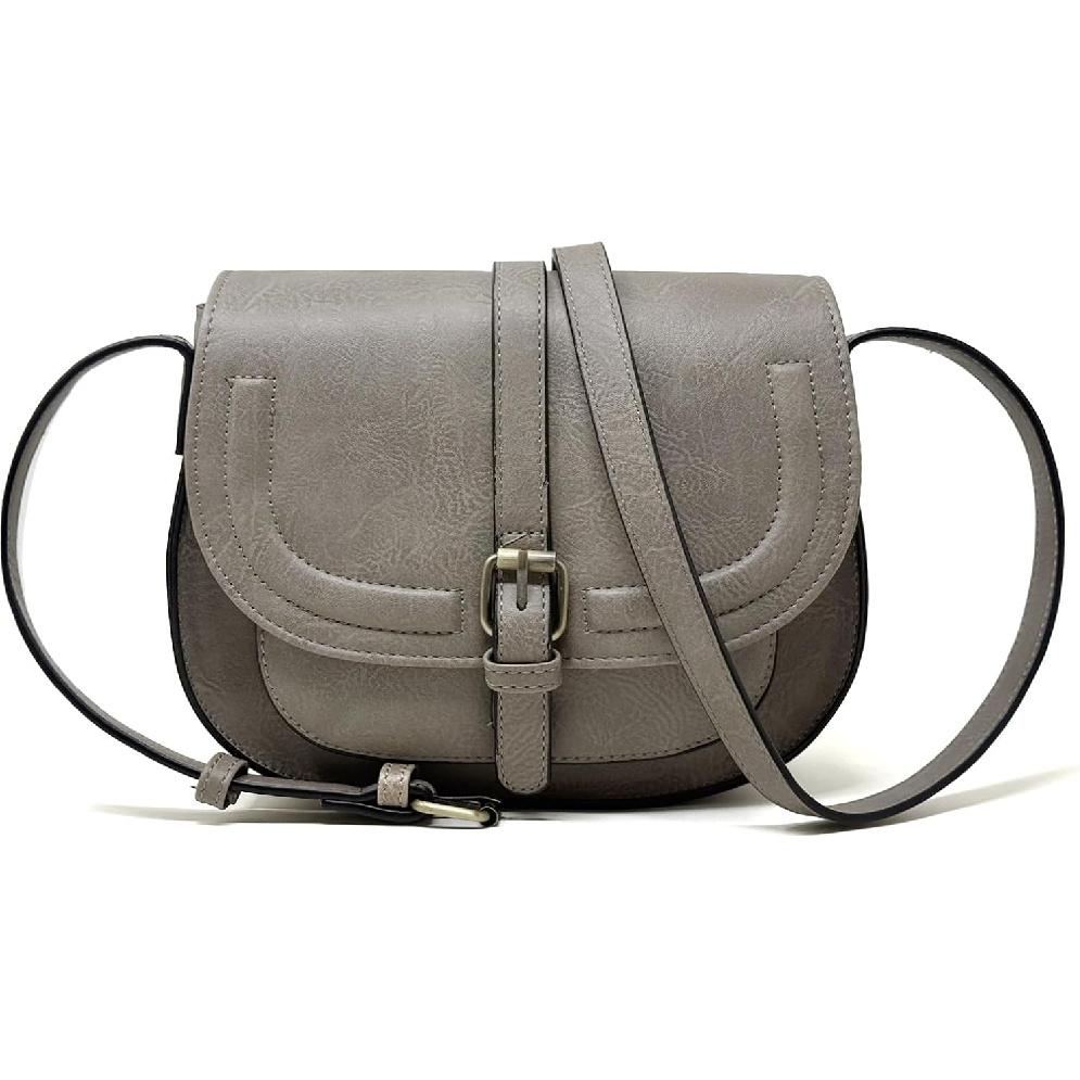 AFKOMST Crossbody Bags for Women,Small Saddle Purse and Boho Cross Body Handbags,Vegan Leather