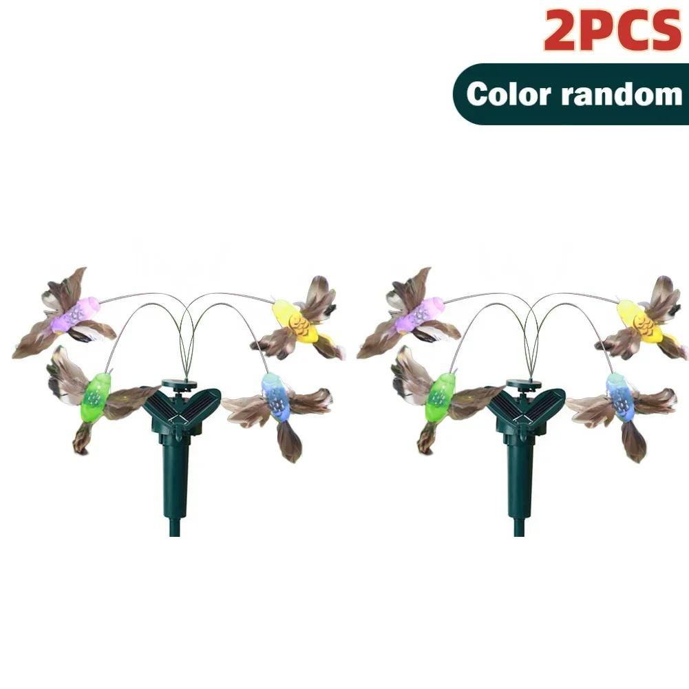 1/2/3PCS Solar Powered Flying Butterflies Auto Flying Bird Garden Dancing Fluttering Butterfly Hummingbird Yard Home Decor