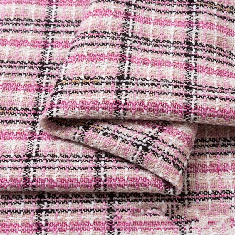 Утолщенная твидовая ткань для жилета, пальто, платья, одежды, DIY шитья, пайеток, шерстяная ткань, черный, белый, красный, синий, на полметра, зима