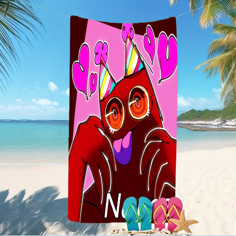 Customizable personalized beach towels Garten Of Banban themed designs.Suitable for the beach, yoga, sports;ideal as beach accessories