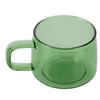Прозрачная кофейная кружка 250 мл, боросиликатная кружка, стеклянная кружка для чая, воды, молока, с ручкой, зеленая
