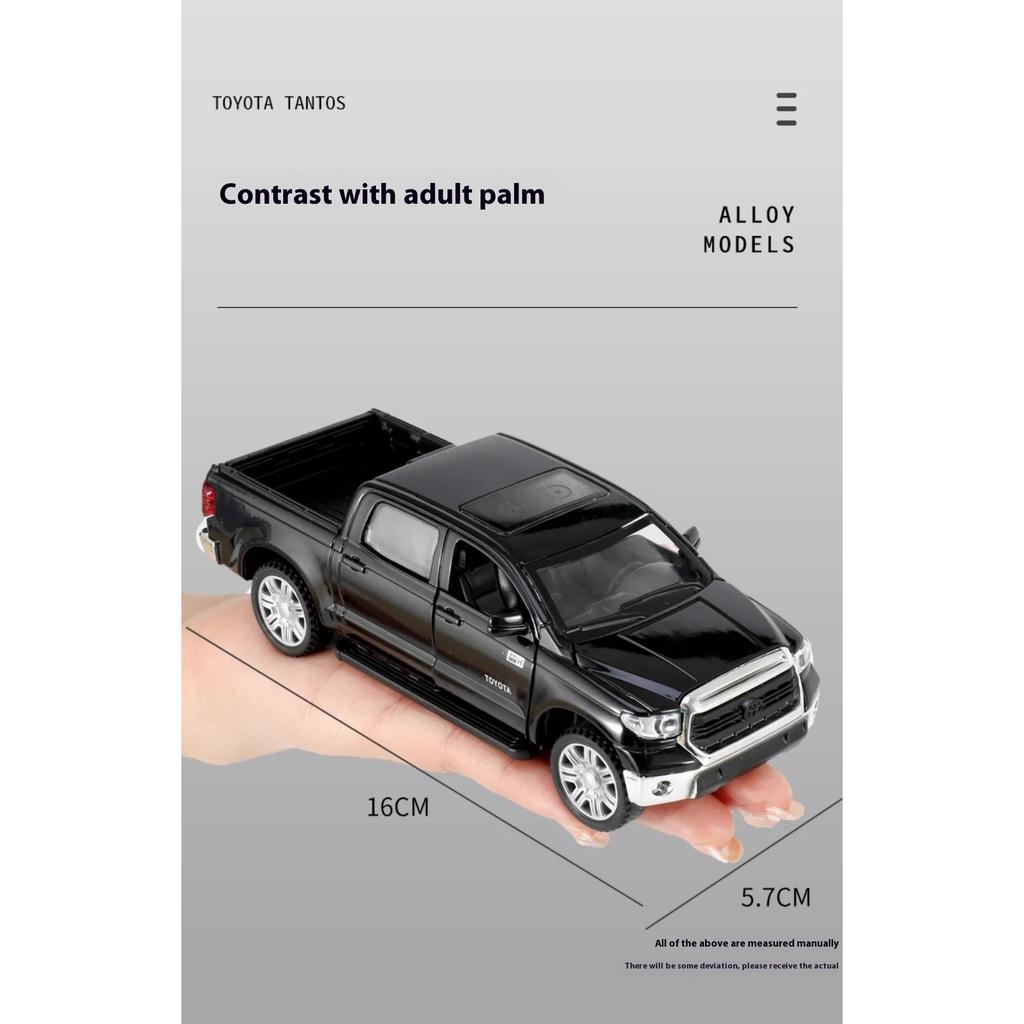 1/32 Пикап Toyota Tundra для бездорожья, литой из сплава, модель автомобиля, звук и свет, коллекционные предметы, детские игрушки, подарок на день рождения для мальчиков
