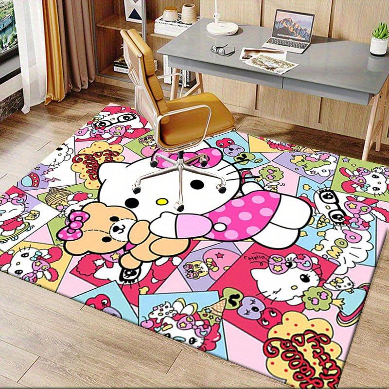 1 шт. Sanrio Hello Kitty Ковер для офиса с принтом русалки Прямоугольный коврик под стол, Идеальный декор для гостиной, спальни, кухни, Нескользящий пол