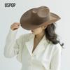 USPOP 100% Шерсть Ковбойская Шляпа Унисекс Широкие Поля Фетровая Шляпа Однотонная Классический Стиль Федора Несколько Размеров S–XL Осень Зима