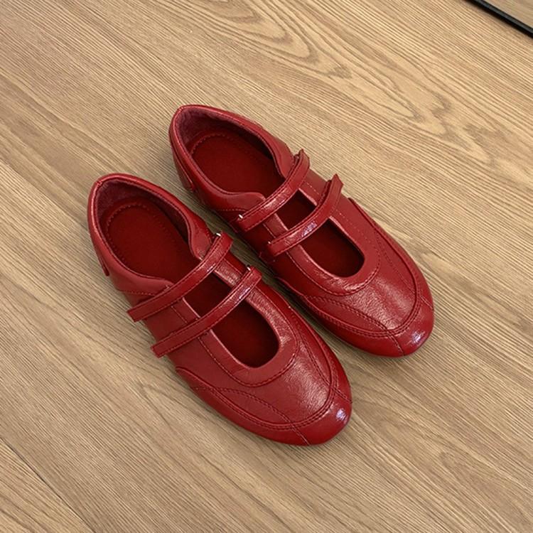 Туфли Мэри Джейн из коровьей кожи с плоской подошвой серебристого цвета, женские балетки из натуральной кожи в стиле ретро на липучках, повседневные спортивные туфли для тренировок