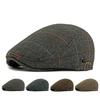 Autumn Winter Velvet Warm Peaked Cap Men's Wool Beret British Vintage Middle-Aged and Elderly Forward Cap