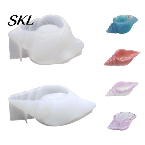 Smooth Inner Wall Resin Mold Conch Seashell Silicone Mold, 3D Sea Shell Candle Soap for Plaster Tear-resistant Epoxy, Easy Demold Flexible Molds