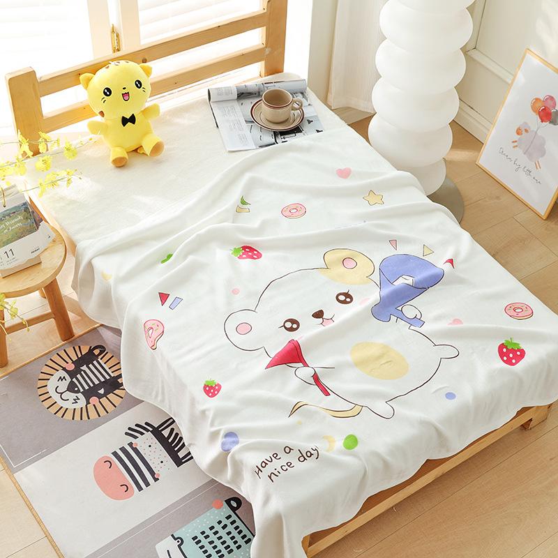 Double-layer Bamboo Cotton Infant Blanket, Children's Quilt, Thin Air-conditioning Summer Cool Quilt, Baby Bamboo Fiber Ice Silk Blanket