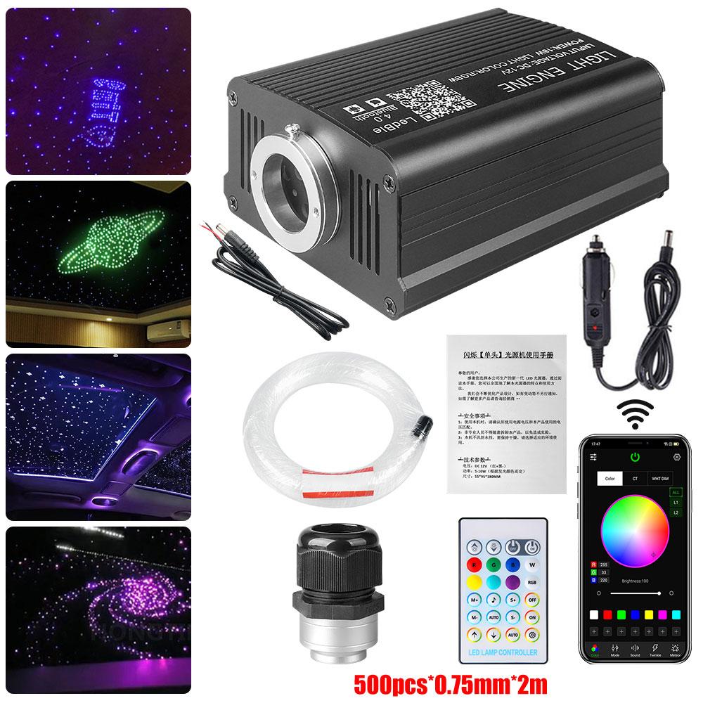 16W Car Roof Star Light Twinkle Fiber Optic Light Ceiling Star Lighting Kit RGBW APP Music Control Car Starry Sky Ceiling Lamp