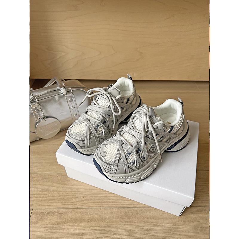 Spider Strap Platform Women's 2025 New Retro Versatile Mesh Breathable Casual Sneakers