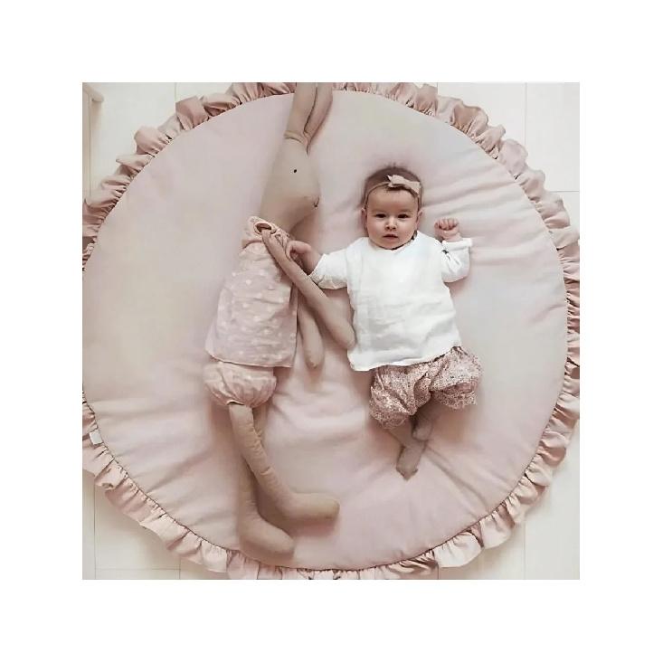 Baby Play Mats Ground Floor Carpet Soft Cotton Padded Baby Bedding Blanket Lace Crawling Mat Game Pad Girl Boy Room Play Rugs