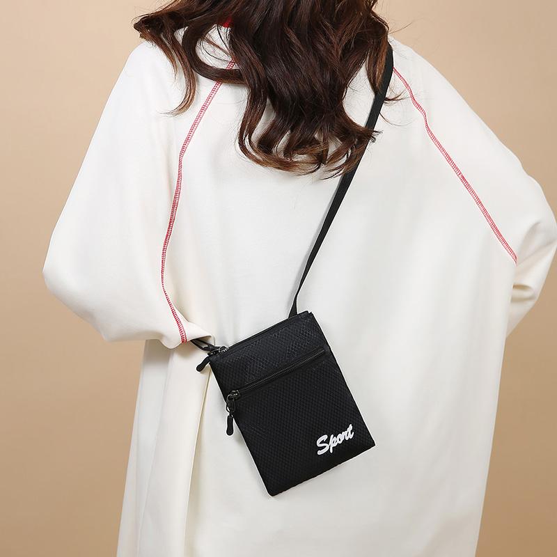 Fashion Multifuctional Square Shoulder Bag Zipper Sports Mobile Phone Pouch Casual Candy Color Coin Pouch Traveling