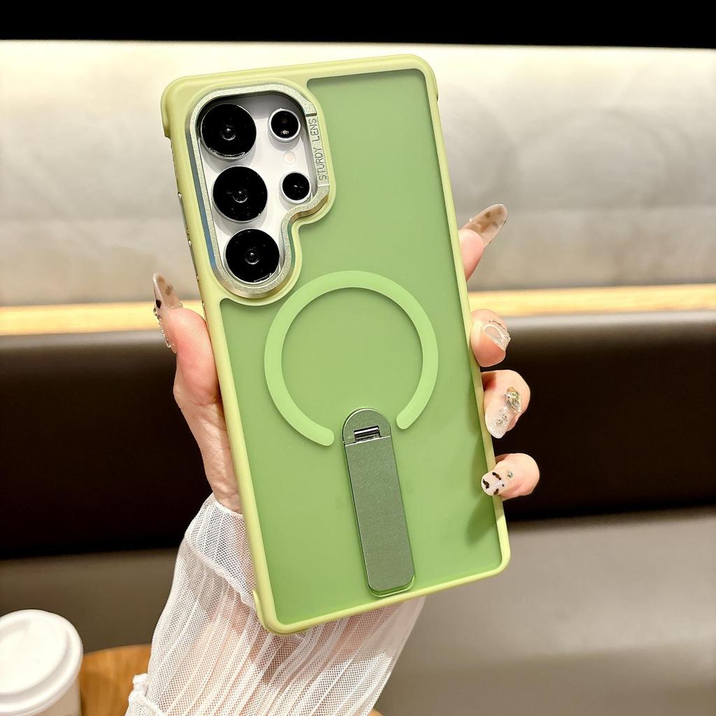 Samsung S25 Ultra Magnetic Phone Case, Frosted Stand, S24+ Drop-proof Protection