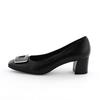 Himiko Square Buckle Chunky Heel Pumps / 643103 Black 235