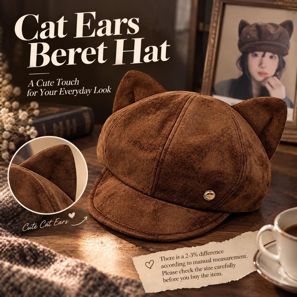 Solid Color Newsboy Cap Soft Fabric Octagonal Hat Cute Beret Hat Autumn Winter