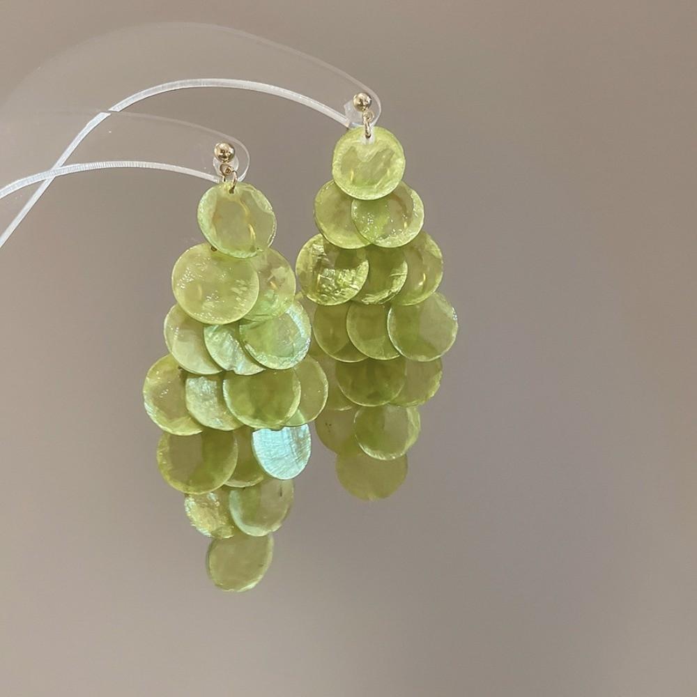 Round Shell Tassel Round Dangle Earrings Vacation Style Drop Earring Women's Earrings Women