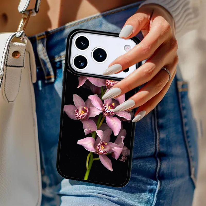 Цветная чехол-накладка с цветами орхидеи для iPhone 17 Air 14 15 13 12 Max Чехол для Apple 16e 11 Pro Max Plus Coque