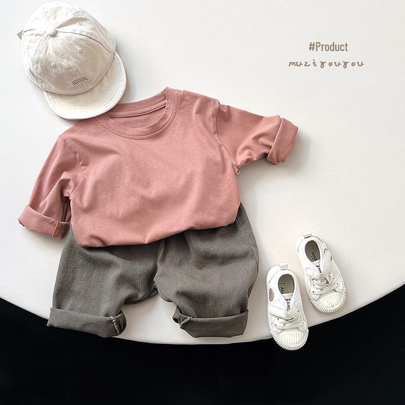 Children's Five-Color Cotton T-Shirt ~ 2025 Spring/Autumn Korean Forest Style for Girls.