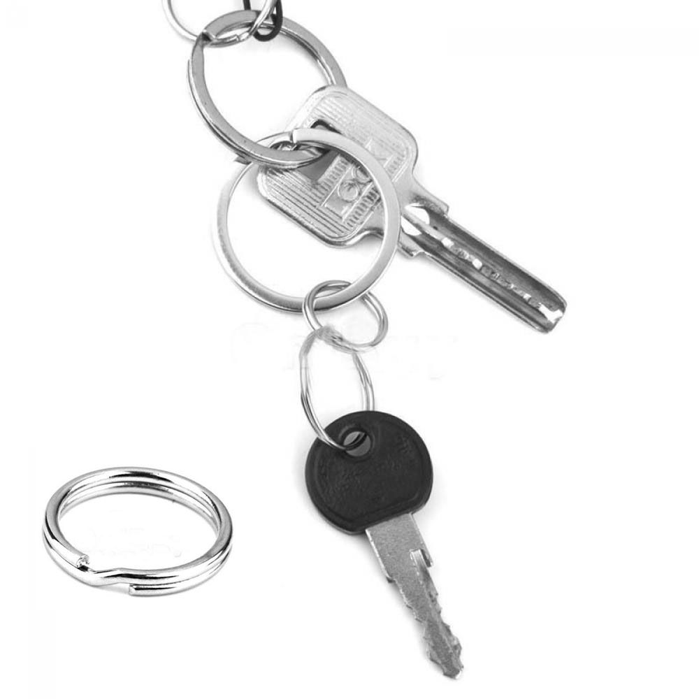 50PCS Tool Connectors Clasps Split Key Ring Stainless Steel KeyChain Loop Hoop